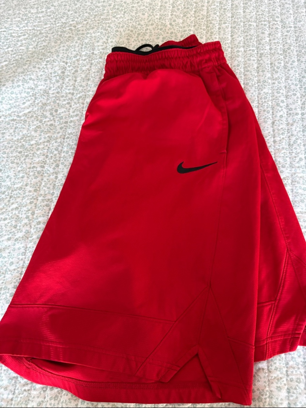 Nike Red Basketball Shorts with Black Swoosh